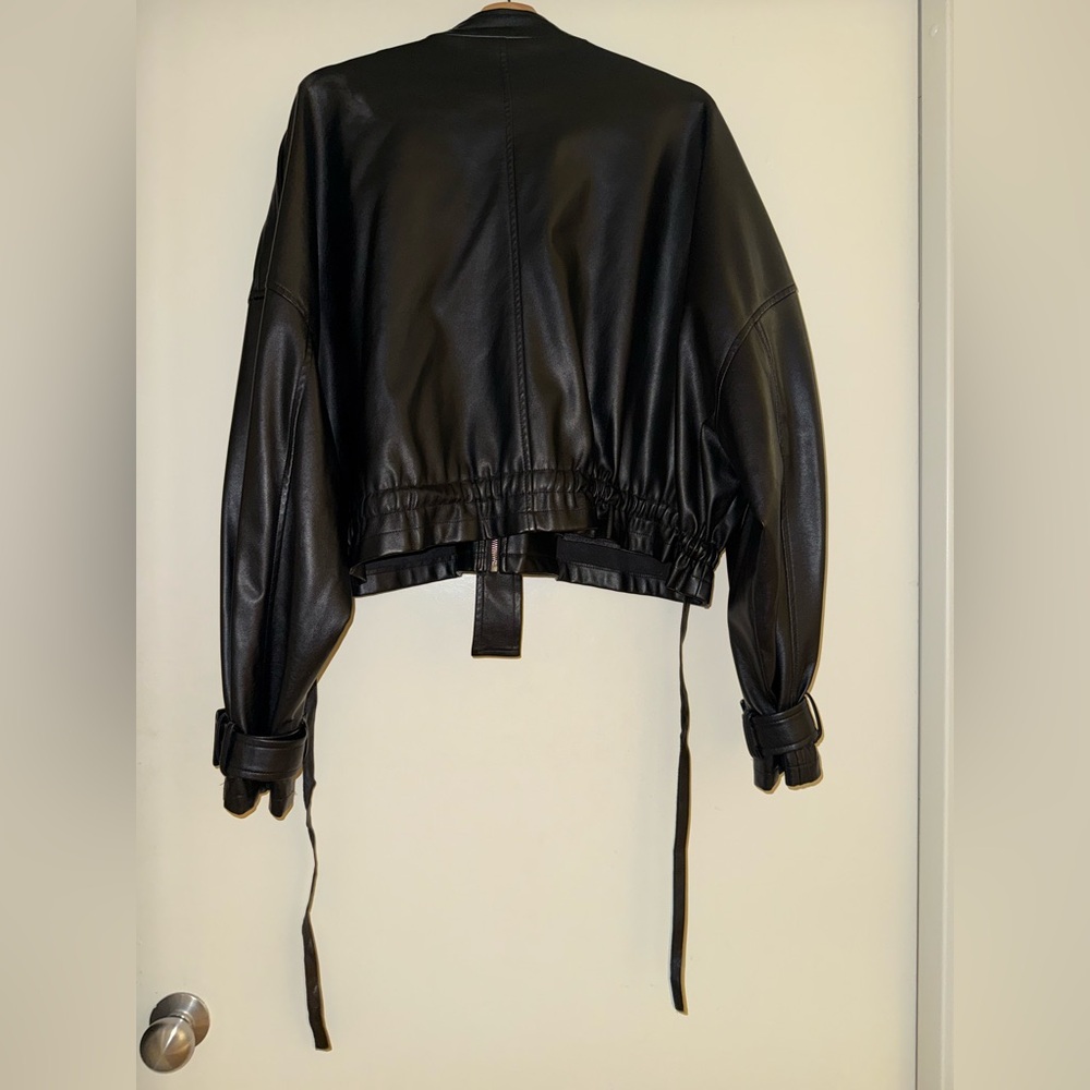 Vegan Leather Oversized Jacket - image 2